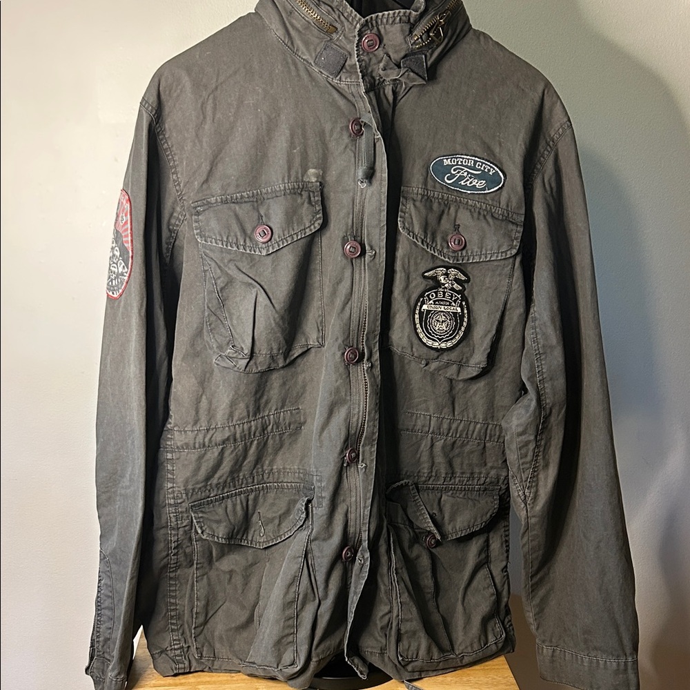Obey Charcoal Military Field Jacket